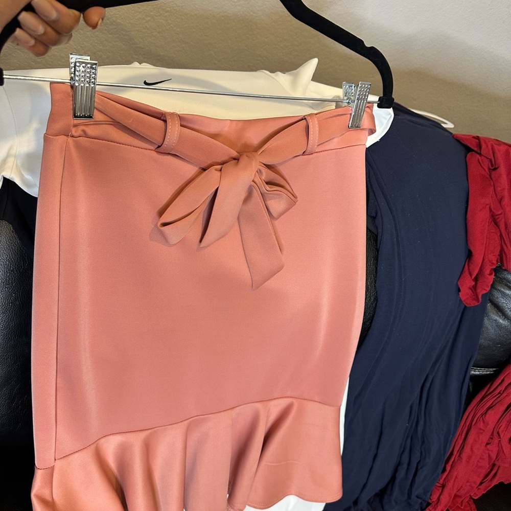 Pink Skirt with Bow Detail